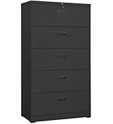 GOLINPEILO Metal 5-Drawer Filing Cabinet with Lock, Steel Lateral File Storage Cabinet for Legal/...