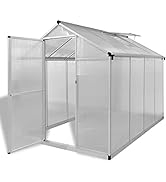 GOLINPEILO Walk-in Garden Greenhouse with Base Frame, 95.3" x 74.8" x 76.8" Outdoor Heavy Duty Gr...