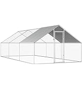 Loibinfen Large Metal Chicken Coop Run Walk-in Poultry Cage Chicken Run House with Waterproof Cov...