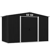 GOLINPEILO Large Outdoor Garden Shed with Sliding Doors and Vents Galvanized Steel Outdoor Tool S...