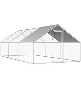 GOLINPEILO Large Metal Chicken Coop Run Walk-in Poultry Cage Chicken Run House with Waterproof Co...