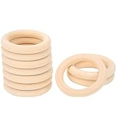 10Pcs Wood Teething Rings, 65mm Baby Natural Unfinished Wood Circles Without Paint, Smooths Wood ...