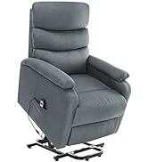 Fabric Stand-Up Massage Recliner with 6-Point Vibration Massage, Electric Lift Recliner Chair, Er...