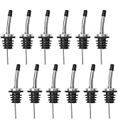 AOZITA 12 Pack Stainless Steel Classic Bottle Pourers Tapered Spout - Liquor Pourers with Rubber ...