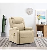 GOLINPEILO Fabric Massage Reclining Chair, Sofa High-Backed Armchair with 6-Point Vibration Massa...