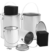 WUWEOT 4 Pack Empty Paint Can, Gallon & Quart Unlined Paint Pails, Metal Bucket Container with Li...