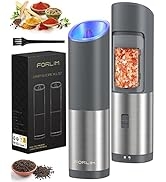 FORLIM Gravity Electric Salt and Pepper Grinder Set Battery Operated, Adjustable Coarseness, Blue...