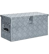 loibinfen Heavy Duty Aluminum Box with a Locking System and 2 Keys, 24.2"x10.4"x11.8" Tool Box St...