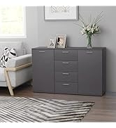 GOLINPEILO Modern Sideboard Buffet Cabinet with 2 Doors and 4 Drawers, Side Storage Cabinet, Entr...