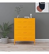 loibinfen 4 Drawers Chest, Steel Storage Cabinet, 4-Drawer Metal Storage Cabinet, Metal Garage St...