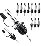 Pafusen 12 Pack Stainless Steel Speed Pourers Spouts with Tapered, Liquor Pourers with Rubber Cap...