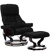 loibinfen Massage Reclining Chair with A Footstool, Electric Faux Leather Recliner with 6-Point V...