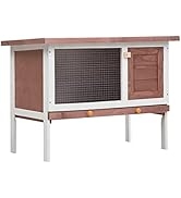 Loibinfen Outdoor Rabbit Hutch Outdoor Chicken Coop Guinea Pig Cage Pet Cage Wood Small Animal Po...