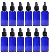 Cornucopia Brands 4oz Blue PLASTIC Fine Mist Spray Bottles (12-Pack w/Black Sprayers); BPA-Free P...