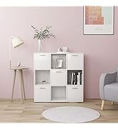 loibinfen 9 Cube Bookcase Storage Organizer Cabinet,Open Sideboard Bookshelf, Modern Storage Disp...