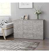 loibinfen Sideboard Buffet Server Storage Cabinet with 2 Doors and 4 Drawers, Console Table Home ...