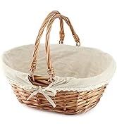 Cornucopia Wicker Basket with Handles (Natural Color), for Easter, Picnics, Gifts, Home Decor and...