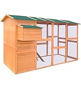 GOLINPEILO Outdoor Wooden Chicken Coop Backyard Rabbit Hen House, Solid PiGOLINPEILOood Rabbit Ca...