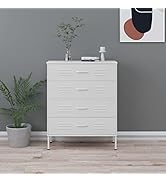 loibinfen Steel 4 Drawer Dresser, Metal Drawer Chest, Tall Storage Dresser Cabinet Organizer Unit...