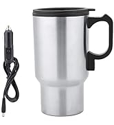 BORDSTRACT 450ml Soup Coffe Thermo Mugs for Car, 12V Portable Stainless Steel Travel Electric Hot...