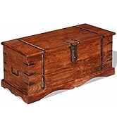 loibinfen Wooden Storage Chest Solid Wood With two side handles Brown 35.4"x15.7"x15.7" (L x W x H)