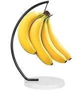 Livabber Banana Holder with Marble Base, Metal Banana Hanger Modern Tree Stand with Hook, Durable...