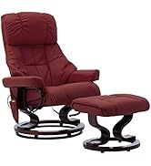 loibinfen Massage Reclining Chair with A Footstool, Electric Faux Leather Recliner with 6-Point V...