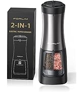 FORLIM 2-in-1 Electric Salt and Pepper Grinder Set - Battery Operated Pepper Mill - Effortless On...