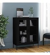 loibinfen Metal Storage Cabinet, Steel Storage Cabinet with 2 Mesh Doors and 2 Adjustable Shelves...