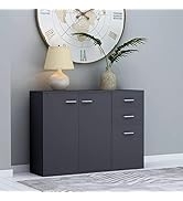 loibinfen Sideboard Buffet Server Storage Cabinet with 3 Doors and 2 Drawers, Home Kitchen Sidebo...