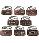 Decanter Tags Copper Set of 8 for Alcohol - The Wine Savant - Bottle - Whiskey, Scotch, Bourbon, ...