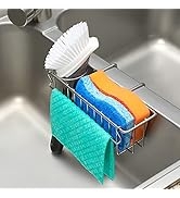 3-in-1 Sponge Holder for Kitchen Sink, Movable Sponge Holder + Brush Holder + Dish Cloth Hanger, ...