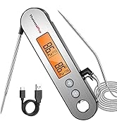 ThermoPro TP610 Digital Meat Thermometer for Cooking, Rechargeable Instant Read Food Thermometer ...