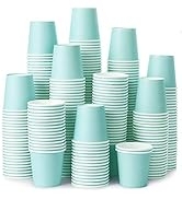 AOZITA [360 Pack] 3 oz Paper Cups, Sky Blue Mouthwash Cups, Disposable Bathroom Cups, Espresso Cu...