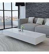 GOLINPEILO Living Room Rectangle High Gloss Coffee Table,Modern Living Room Coffee Table,Living R...