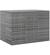 loibinfen Outdoor Patio Garden Storage Box Large Deck Box PE Rattan Patio Storage Box Garden Stor...