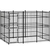 loibinfen Outdoor Dog Kennel, Dog Playpen 113.4"x75.6"x78.7" Dog Fence with Door, Heavy Duty Pet ...