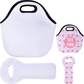 White-1 Set Lunch Bag Water Bottle Bag