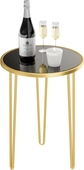 Gold Frame & Black Mirrored Tabletop