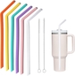 6pcs color silicone straws for Stanley