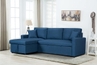 Linen Fabric Reversible Sleeper Sectional Sofa with Storage Chaise