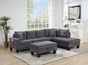 Woven Fabric 102" Wide Reversible Sectional Sofa