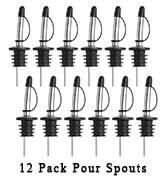 Pour Spout for Liquor Bottles - Vaincre 12 Pack Liquor Bottle Pourers, Pour Spouts with Rubber Du...