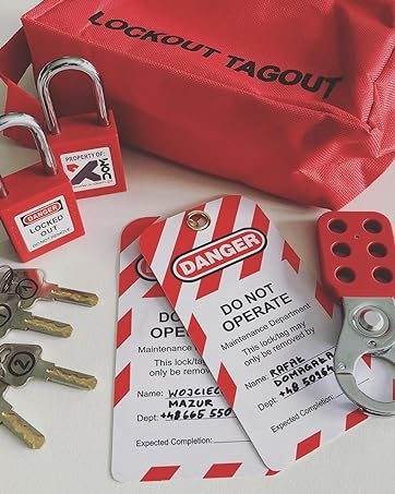 Electrical Lockout Tagout Kit Hasps Set Clamp on and Universal Multipole Circuit Breaker Lockouts