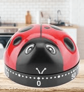 Cute Ladybug Shape Kitchen Timer 60 Minutes Timer with Loud Ring Mechanical Wind-Up Timer Kitchen...